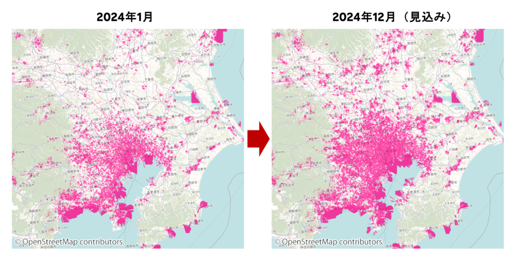 関東地方の5G(Sub6)エリアを2024年内に最大1.6倍まで拡大
